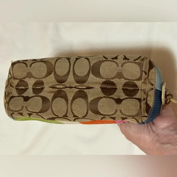 Vintage Coach Signature Stripe Cosmetic Bag/ Pouch - Picture 4 of 6